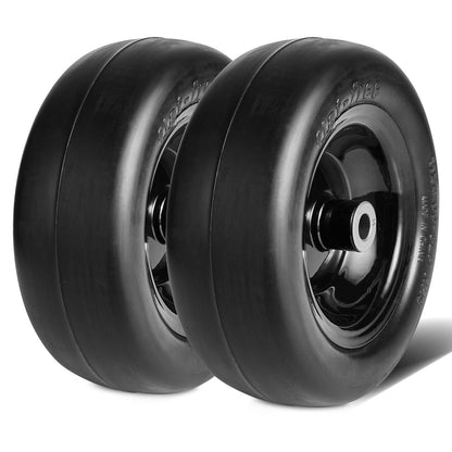 Tubeless 11x4-7m Lawn Mower Tires with Rim, 2-Pack, Flat-Free PU Tires