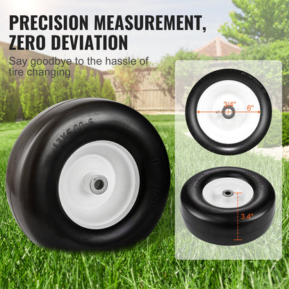 VEVOR Lawn Mower Tires with Rim, 13x5-6" Tubeless Tractor Tires, 2-Pack Tire and