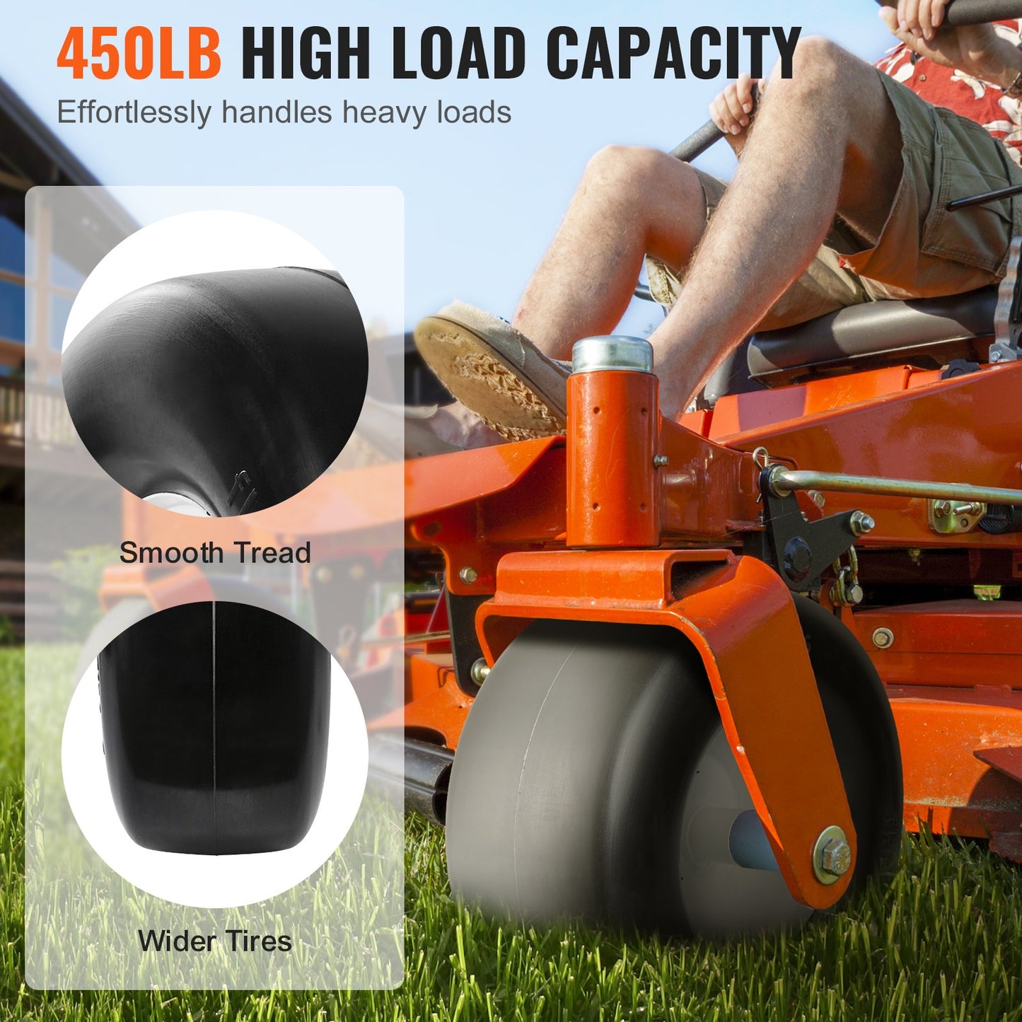 VEVOR Lawn Mower Tires with Rim, 13x5-6" Tubeless Tractor Tires, 2-Pack Tire and