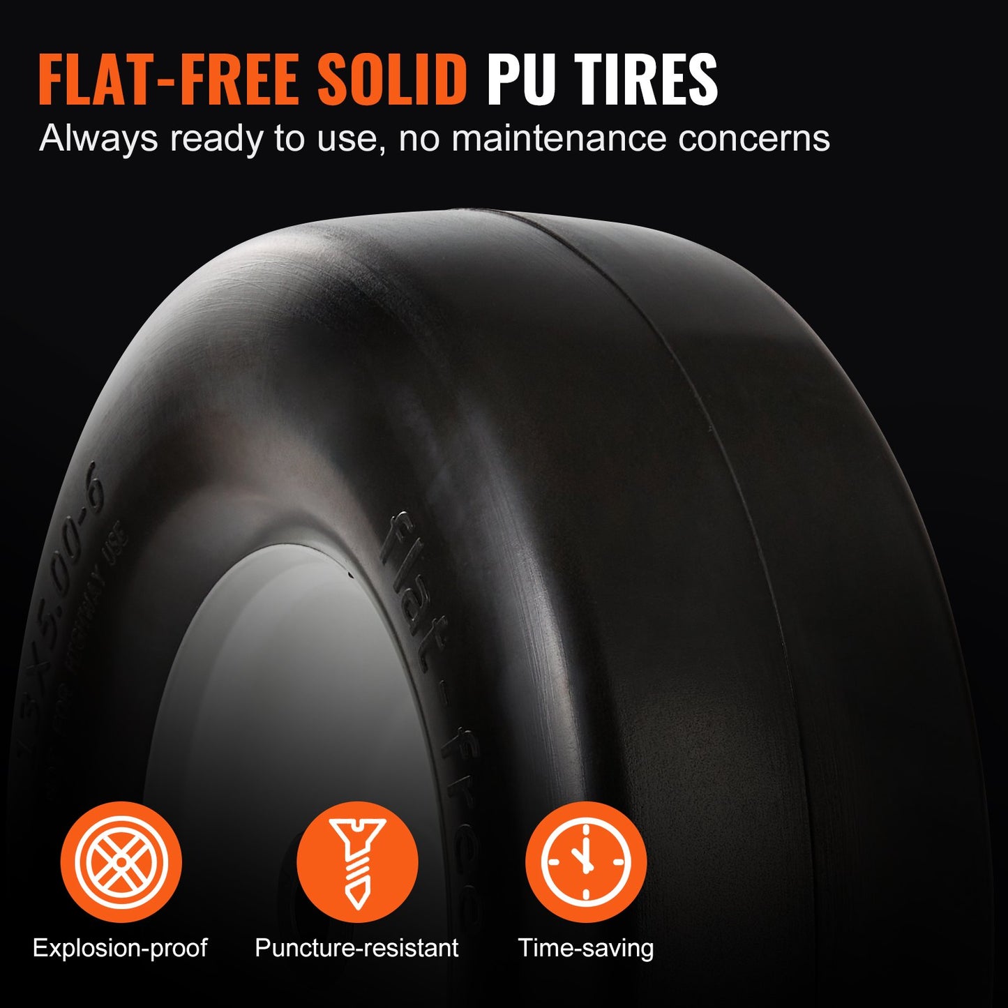 VEVOR Lawn Mower Tires with Rim, 13x5-6" Tubeless Tractor Tires, 2-Pack Tire and