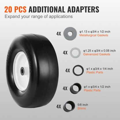 13x5-6m Tubeless Lawn Tractor Tires with Rim, Flat-Free, 2-Pack