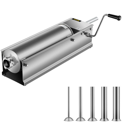 VEVOR Manual Sausage Stuffer, 7 L / 15 LBS Horizontal Sausage Machine, Dual-Speed