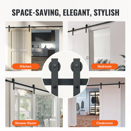 VEVOR 10FT Sliding Barn Door Hardware Closet Track Kit for Single Door J Hanger