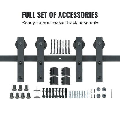 VEVOR 8FT Sliding Barn Door Hardware Closet Track Kit for Double Doors I Hanger