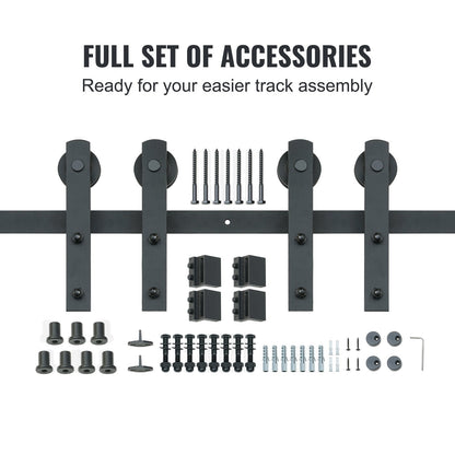 3m Sliding Barn Door Track Kit for Double Doors, 150kg Capacity, Easy Install