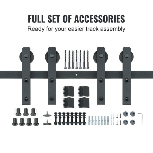 3m Sliding Barn Door Track Kit for Double Doors, 150kg Capacity, Easy Install