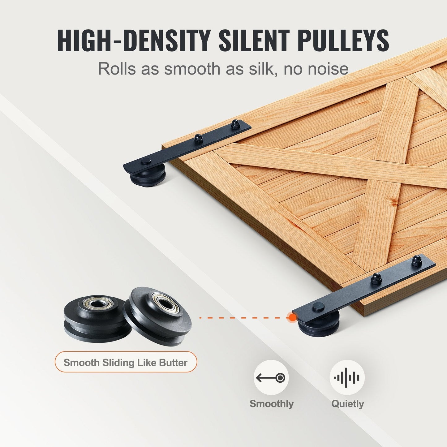 3m Sliding Barn Door Track Kit for Double Doors, 150kg Capacity, Easy Install