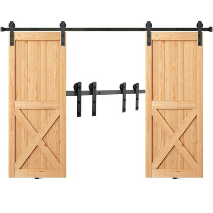 3m Sliding Barn Door Track Kit for Double Doors, 150kg Capacity, Easy Install