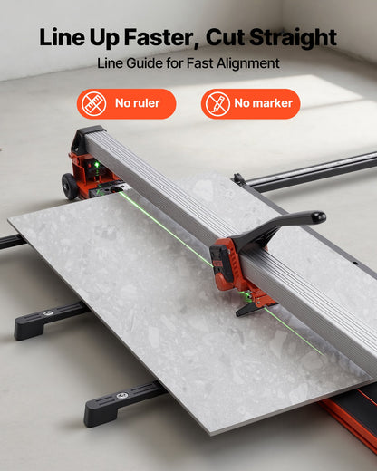 1600 mm Manual Tile Cutter, Upgraded Rail and Sliding Head, Precision Alignment Guide, Tungsten Carbide Cutting Wheel, Support Legs with Swivel Wheels, for DIY Pros, Ceramic, Floor & Wall Tiles