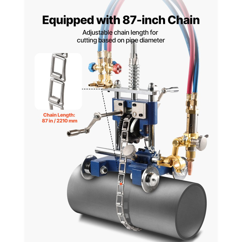 VEVOR CG2-11Y Manual Gas Pipe Cutting Machine 5-50.8 mm Pipe 0°-45° Portable