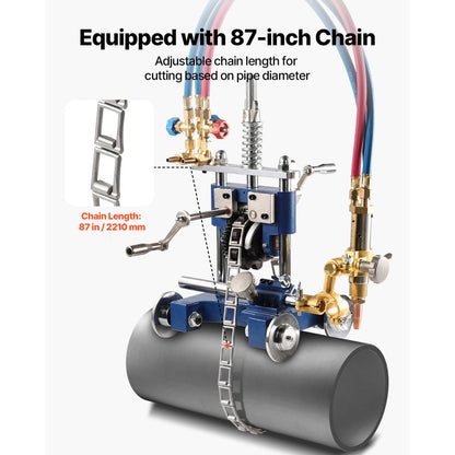 VEVOR CG2-11Y Manual Gas Pipe Cutting Machine 5-50.8 mm Pipe 0°-45° Portable