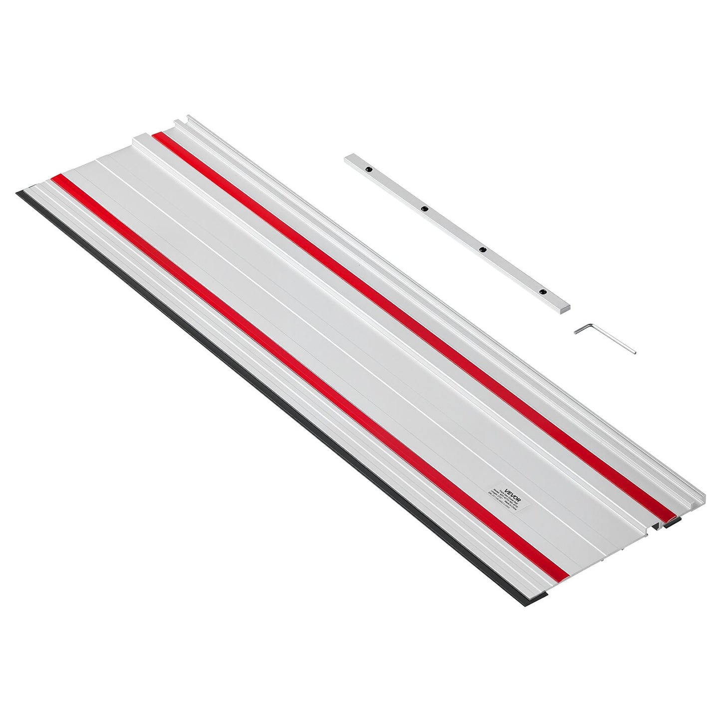 Track Saw Guide Rail, 1397 mm Cutting Range, Kit Includes 2 x 698.5 mm Aluminum Extruded Guide Rails and 1 Connector, Compatible with Makita, Festool & WEN Track Saws, for Woodworking Projects