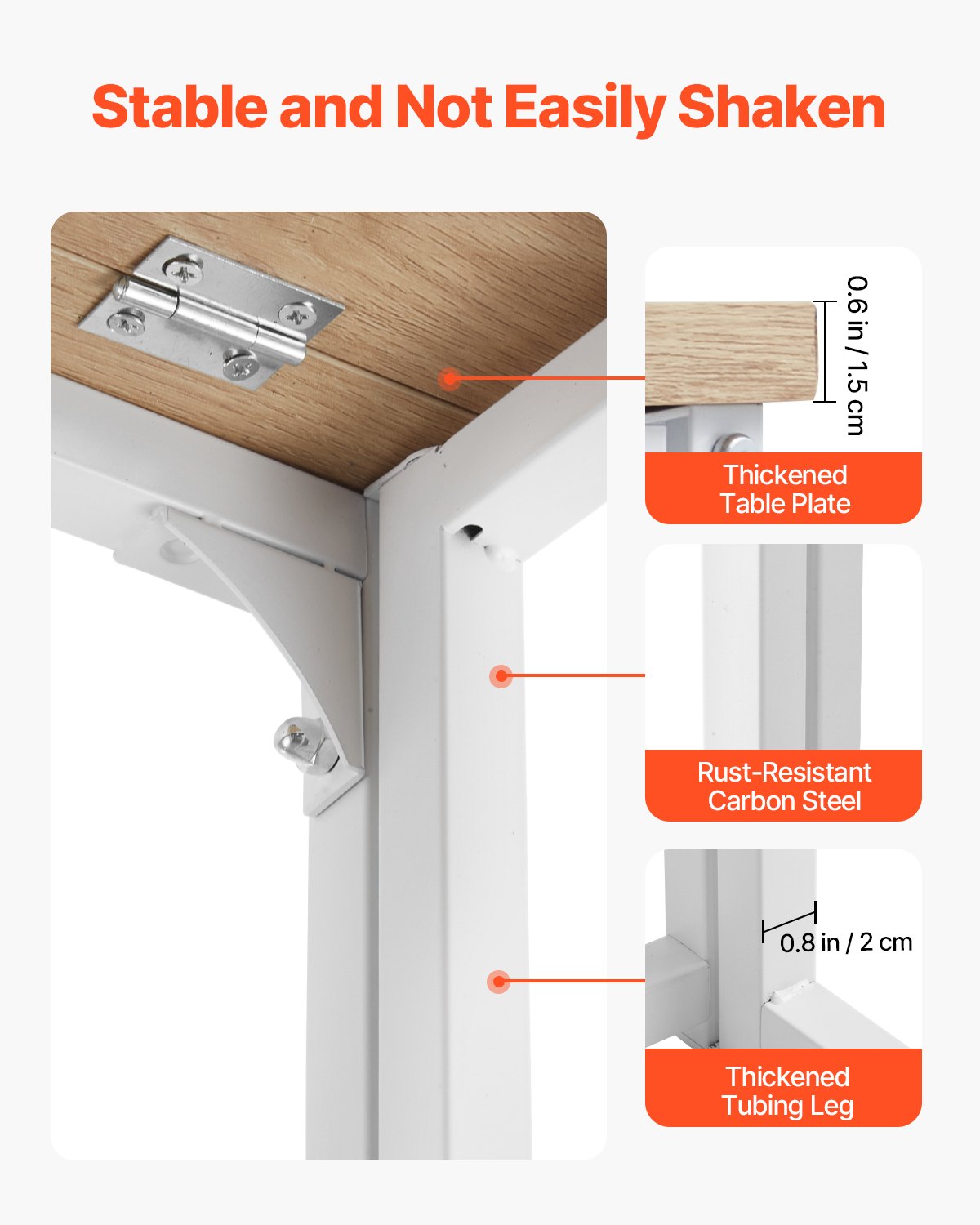 Folding Desk, 80 cm Small Foldable Table for Compact Spaces, Space Saving Computer Table, Sturdy Particleboard with Storage Hooks, Writing Workstation for Home Office, Easy Assembly, Oak