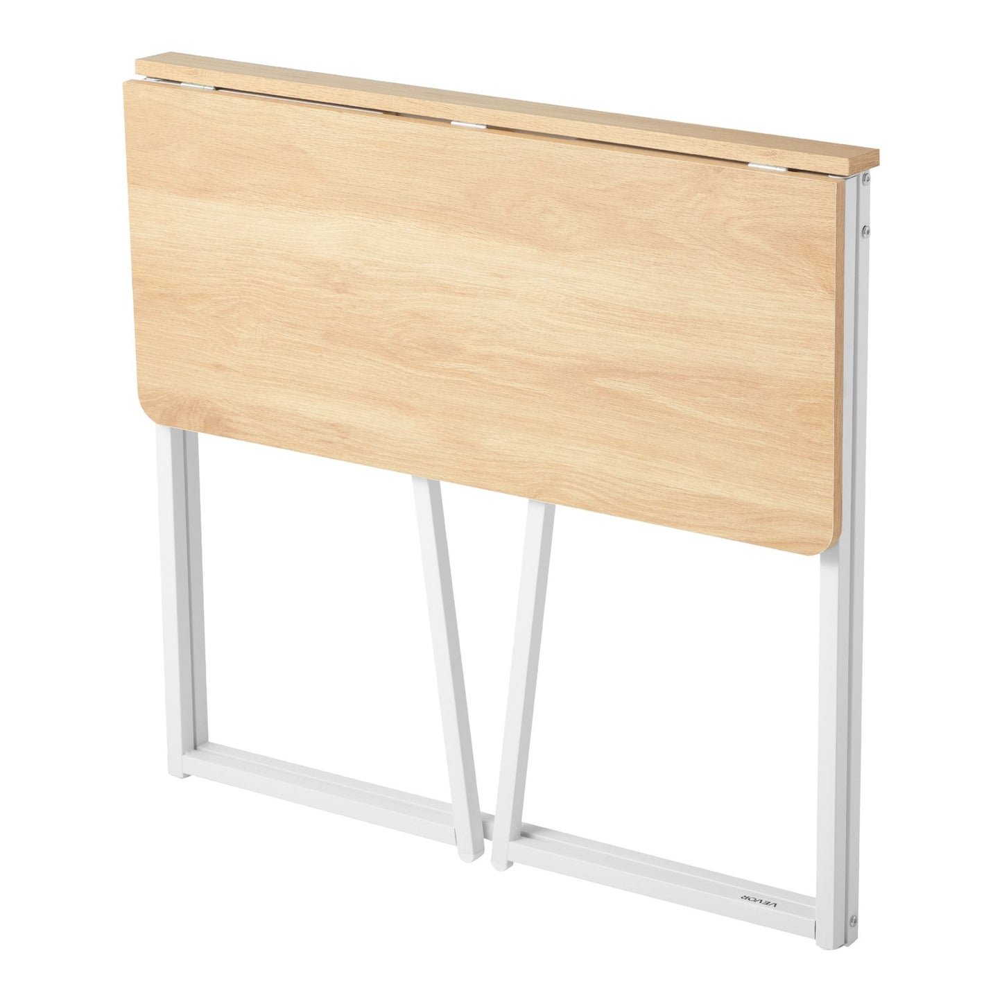 Folding Desk, 80 cm Small Foldable Table for Compact Spaces, Space Saving Computer Table, Sturdy Particleboard with Storage Hooks, Writing Workstation for Home Office, Easy Assembly, Oak