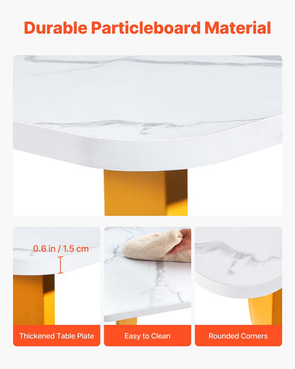 Executive Desk, 160 cm W x 80 cm D Large Office Desk, Modern Computer Table Conference Meeting Room Table, Business Furniture Enlarged Desktop for Home Office, White and Gold