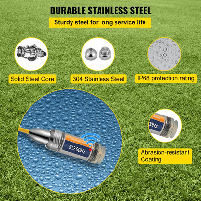 Sonde Locator 512Hz Frequency, Rigid Drain Detector with 0.2m and 0.36m Connectors