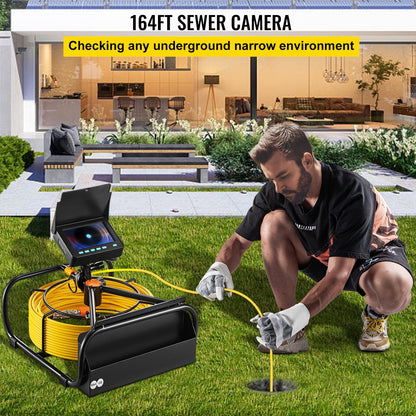 Industrial Pipeline Inspection Camera with DVR, 50m Cable & 4.3" Screen