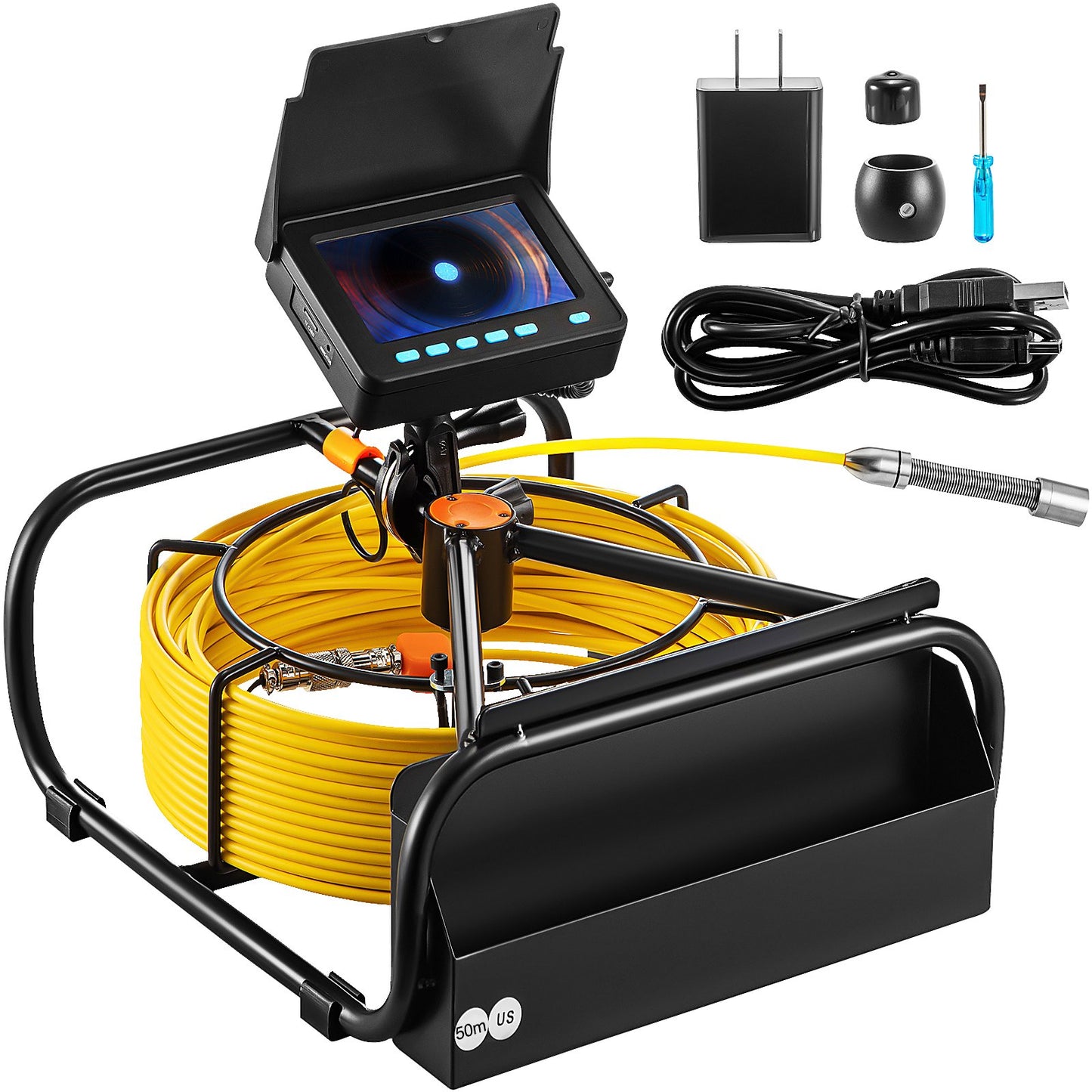 VEVOR Sewer Camera, 164FT 4.3" Screen, Pipeline Inspection Camera with DVR Function
