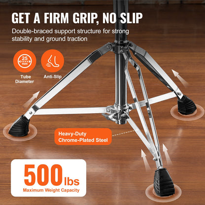 Adjustable Saddle Drum Throne, 0.56-0.705m Height, 227kg Capacity, Swivel Seat