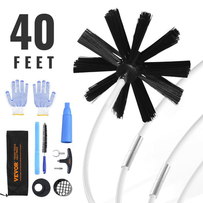 12.2M Dryer Vent Cleaning Kit, 29-Piece Nylon Brush Set with Accessories