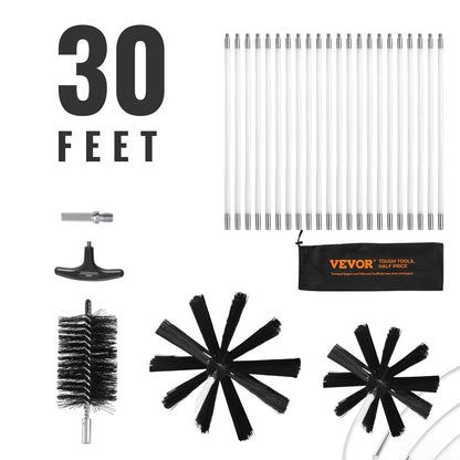 22-Piece 9.1m Dryer Vent Cleaning Kit with Flexible Nylon Brushes