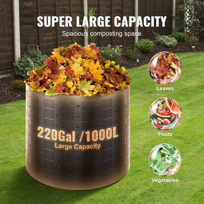 Outdoor 1000L Expandable Compost Bin, Easy Setup & Eco-Friendly Design
