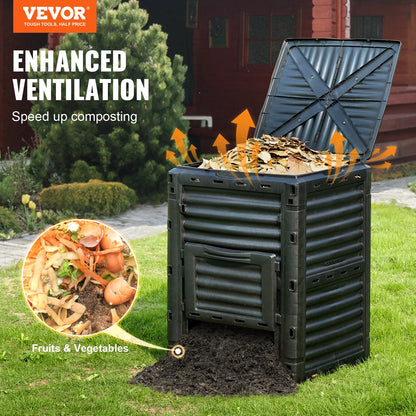 VEVOR Garden Compost Bin 300 L, BPA Free Composter, Large Capacity Outdoor Composting