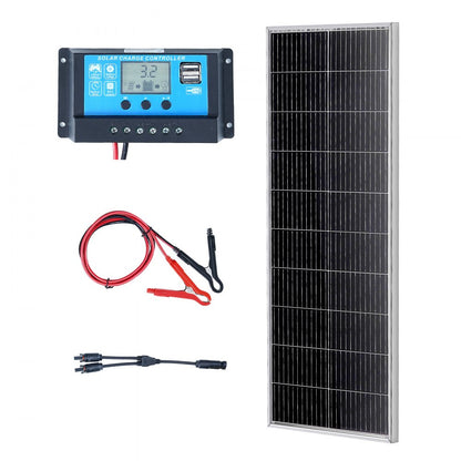 VEVOR 100W Monocrystalline Solar Panel Kit 12V Solar Panel & Charge Controller