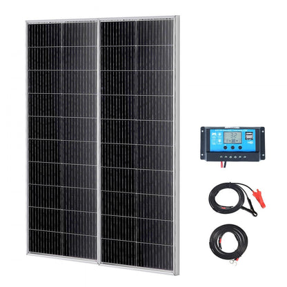VEVOR 200W Monocrystalline Solar Panel Kit 2PCS Solar Panels & Charge Controller