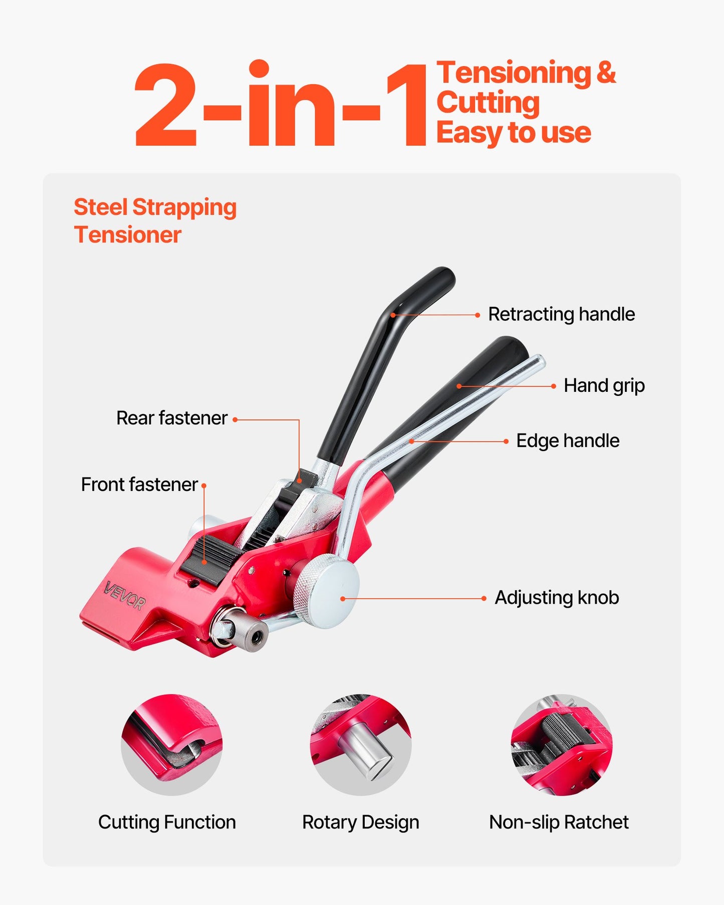 Steel Banding Strapping Kit, Heavy Duty Banding Sealer Tool with 30.5 m Binding Straps, 100 Metal Clasps, Manual Pallet Packaging Strapping Kit for Warehouse, Transportation, Industrial Bundling