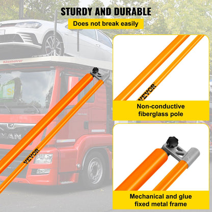 Fiberglass Truck Height Measuring Stick with Adjustable Pole, 4.6-15 Meters