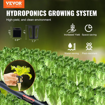 VEVOR Hydroponics Growing System, 108 Sites 3 Layers, Dark Grey PVC Pipes Hydroponic