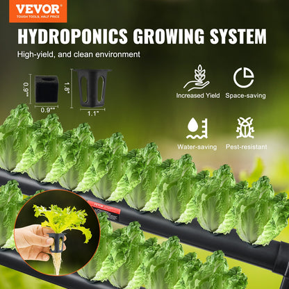 VEVOR Hydroponics Growing System, 36 Sites 4 Layers, Dark Grey PVC Pipes Hydroponic
