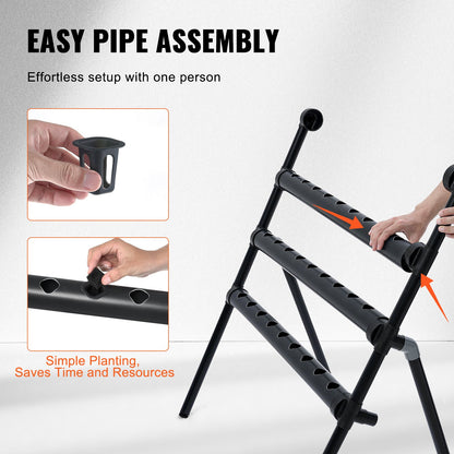 VEVOR Hydroponics Growing System, 36 Sites 4 Layers, Dark Grey PVC Pipes Hydroponic