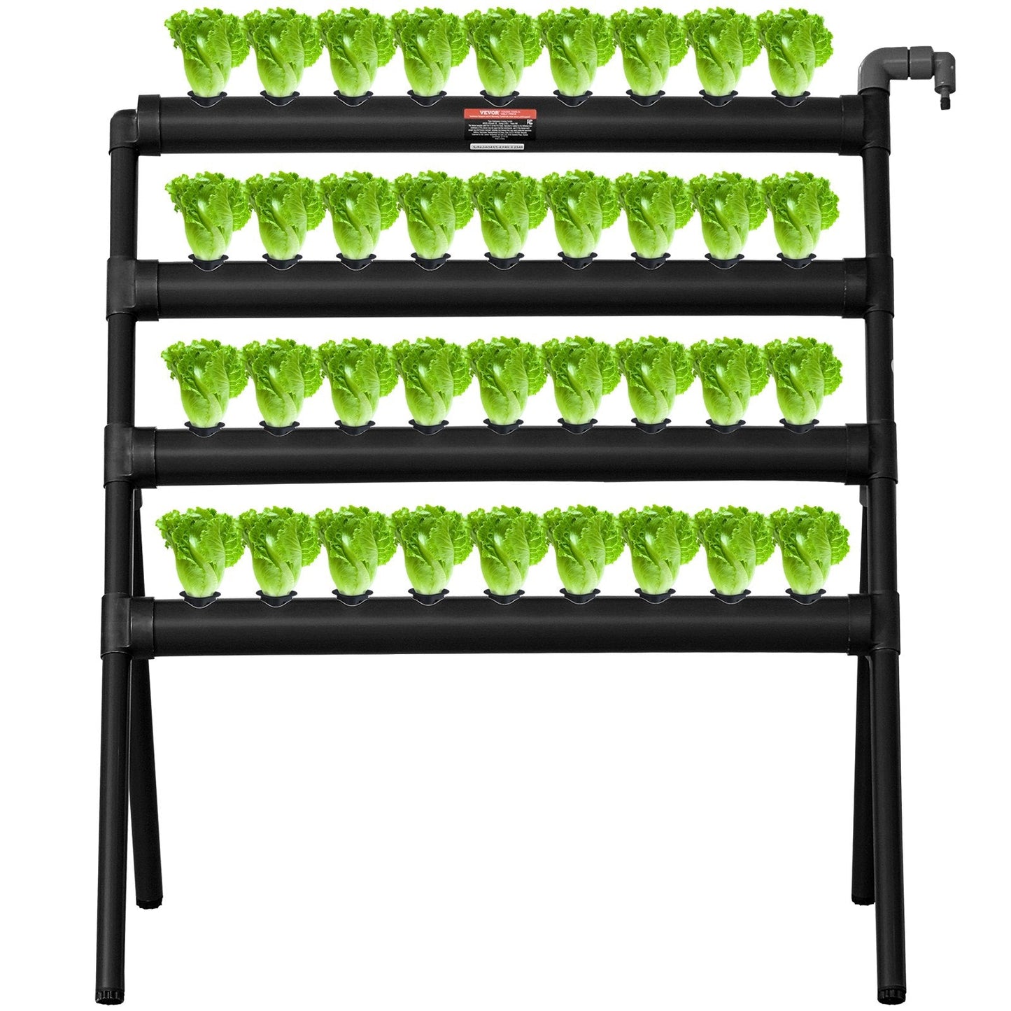 Hydroponic Grow Kit, 36 Sites 4 Layers, Dark Grey PVC with Pump & Timer