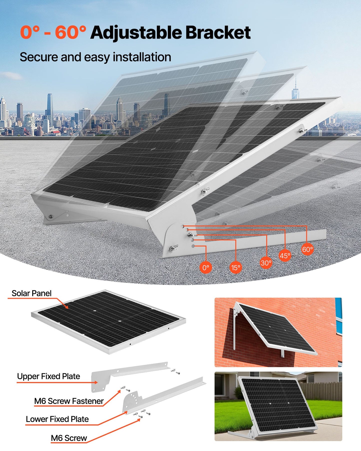 50W 12V Solar Battery Trickle Charger Maintainer, Mono Solar Panel Battery Charger with Upgraded MPPT Controller & Adjustable Mount Bracket, IP65 Waterproof for Car Boat RV Trailer House Roof