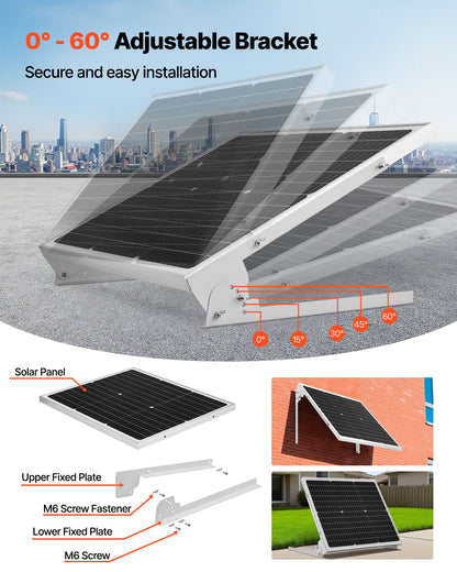50W 12V Solar Battery Trickle Charger Maintainer, Mono Solar Panel Battery Charger with Upgraded MPPT Controller & Adjustable Mount Bracket, IP65 Waterproof for Car Boat RV Trailer House Roof