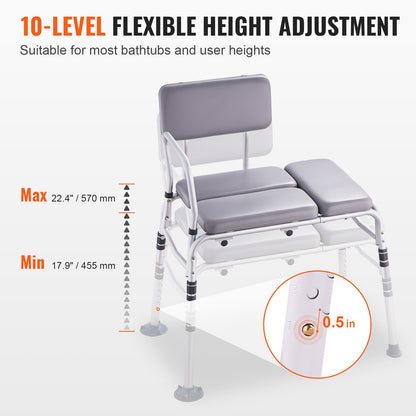 VEVOR Tub Transfer Bench for Bathtub 500lbs, Shower Seats, Lightweight