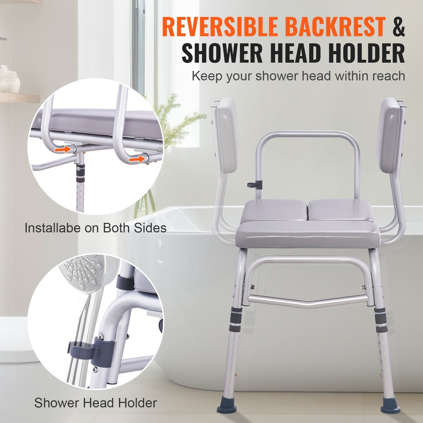 VEVOR Tub Transfer Bench for Bathtub 500lbs, Shower Seats, Lightweight