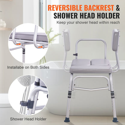 VEVOR Tub Transfer Bench for Bathtub 500lbs, Shower Seats, Lightweight