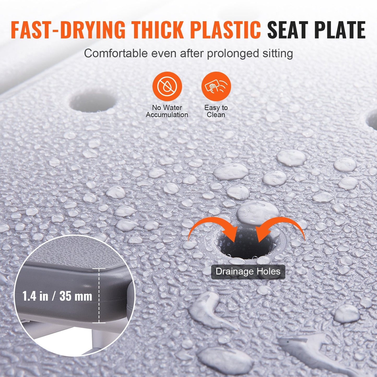 Adjustable Lightweight Bath Transfer Bench with Non-Slip Seat, 180 kg Capacity