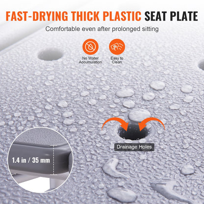 Adjustable Lightweight Bath Transfer Bench with Non-Slip Seat, 180 kg Capacity
