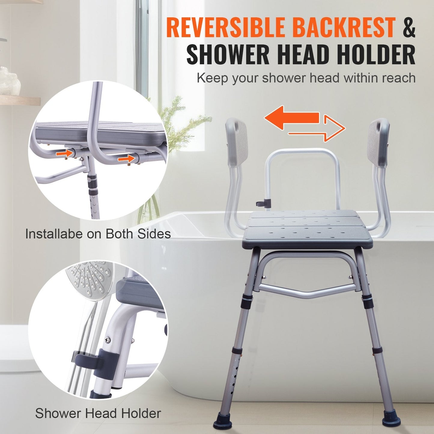 Adjustable Lightweight Bath Transfer Bench with Non-Slip Seat, 180 kg Capacity
