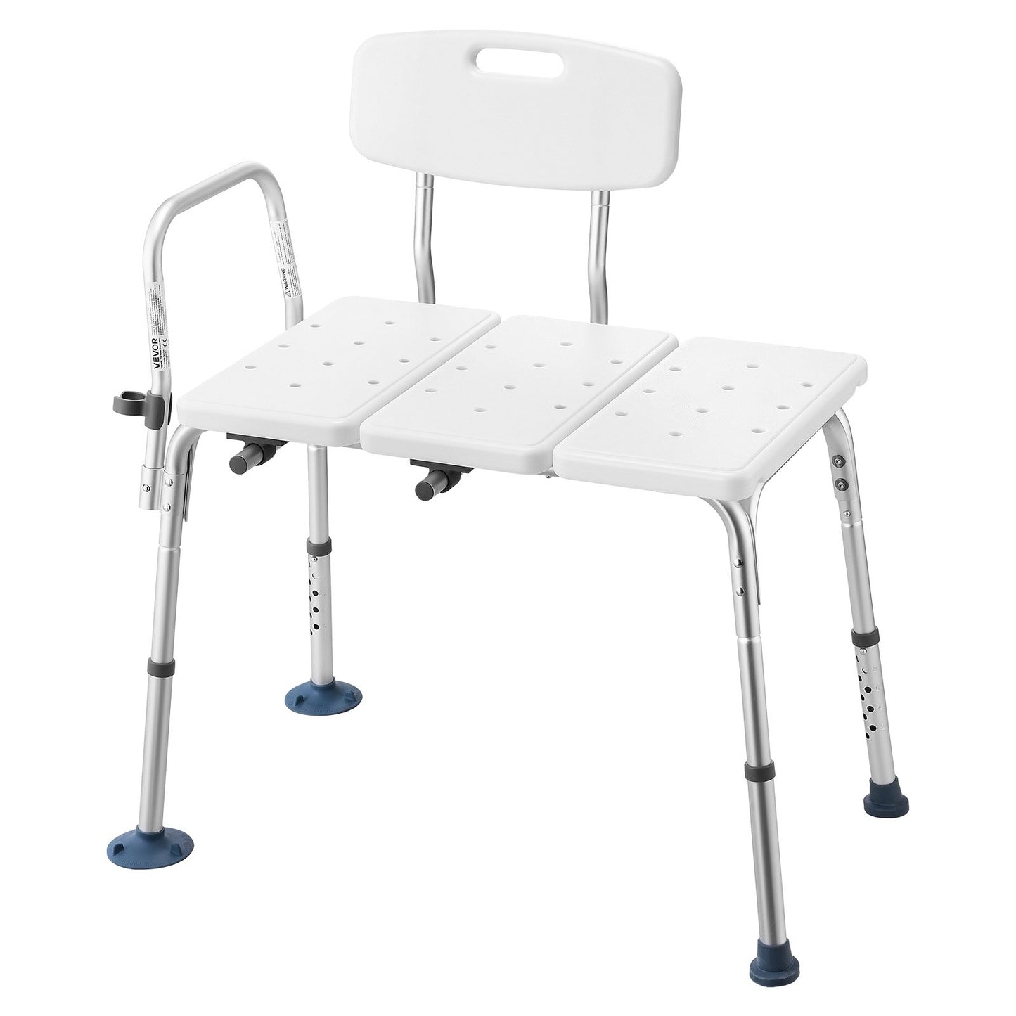 Tub Transfer Bench for Bathtub, 180 kg Weight Capacity Heavy Duty Shower Chair with Arm and Backrest, Height Adjustable Bathroom Shower Bench Bath Seat for Adults, Seniors, Elderly and Disabled