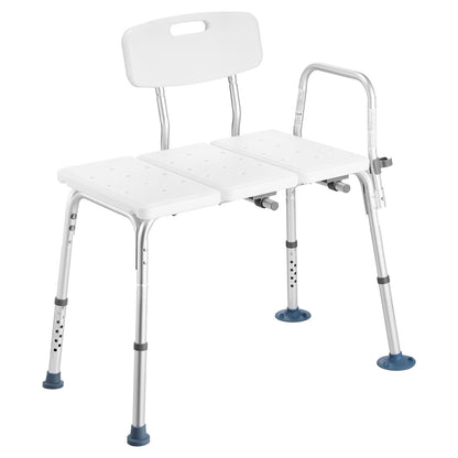 Tub Transfer Bench for Bathtub, 180 kg Weight Capacity Heavy Duty Shower Chair with Arm and Backrest, Height Adjustable Bathroom Shower Bench Bath Seat for Adults, Seniors, Elderly and Disabled