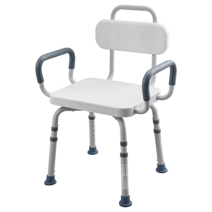 Swivel Shower Chair with Arms and Back, 180 kg Load Heavy Duty Bench Seat for Inside Shower Stall and Bathtub, Height Adjustable Bathroom Bath Tub Seat for Adults, Seniors, Elderly and Disabled