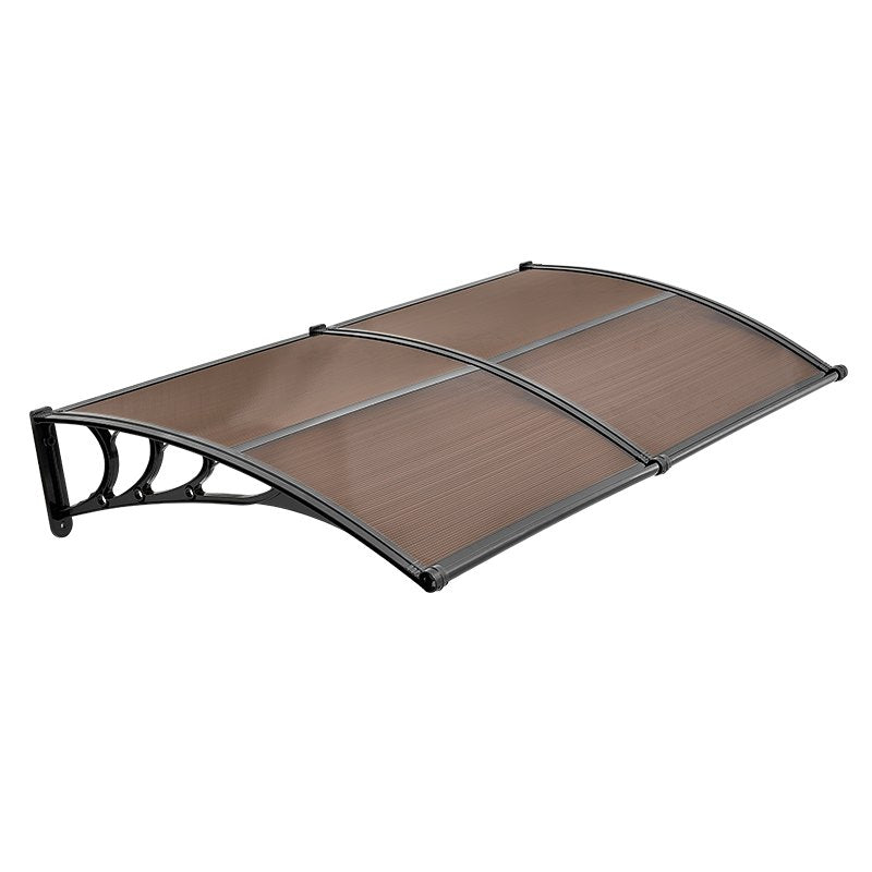 Awnings for Door Entrance,965 x 1987 mm, Exterior Front Door Window Awnings with Drainage & Metal Bracket, Rain Snow Sun Protection, Overhang Polycarbonate Door Canopy for Porch Patio, Brown