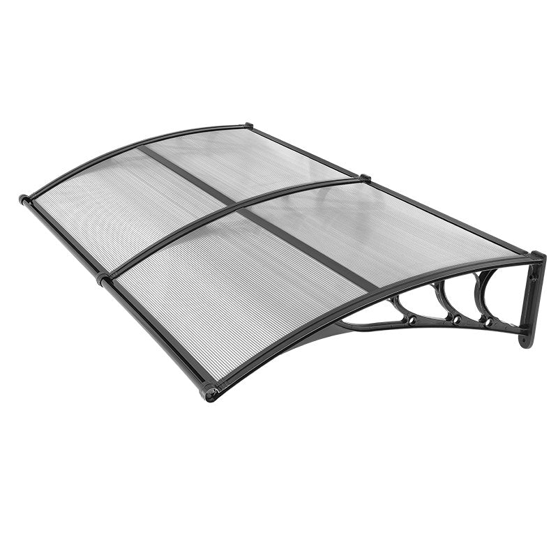 Awnings for Door Entrance, 965 x 1987 mm, Exterior Front Door Window Awnings with Drainage & ABS Bracket, Rain Snow Sun Protection, Overhang Polycarbonate Door Canopy for Porch Patio, Clear
