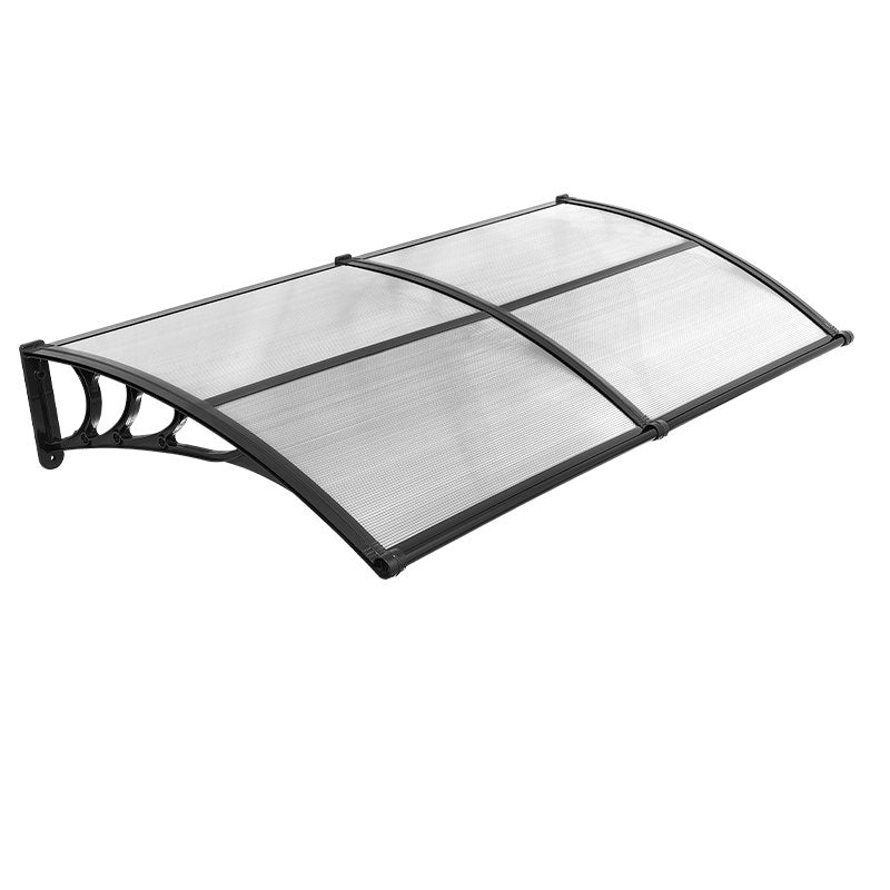 Awnings for Door Entrance, 965 x 1987 mm, Exterior Front Door Window Awnings with Drainage & ABS Bracket, Rain Snow Sun Protection, Overhang Polycarbonate Door Canopy for Porch Patio, Clear