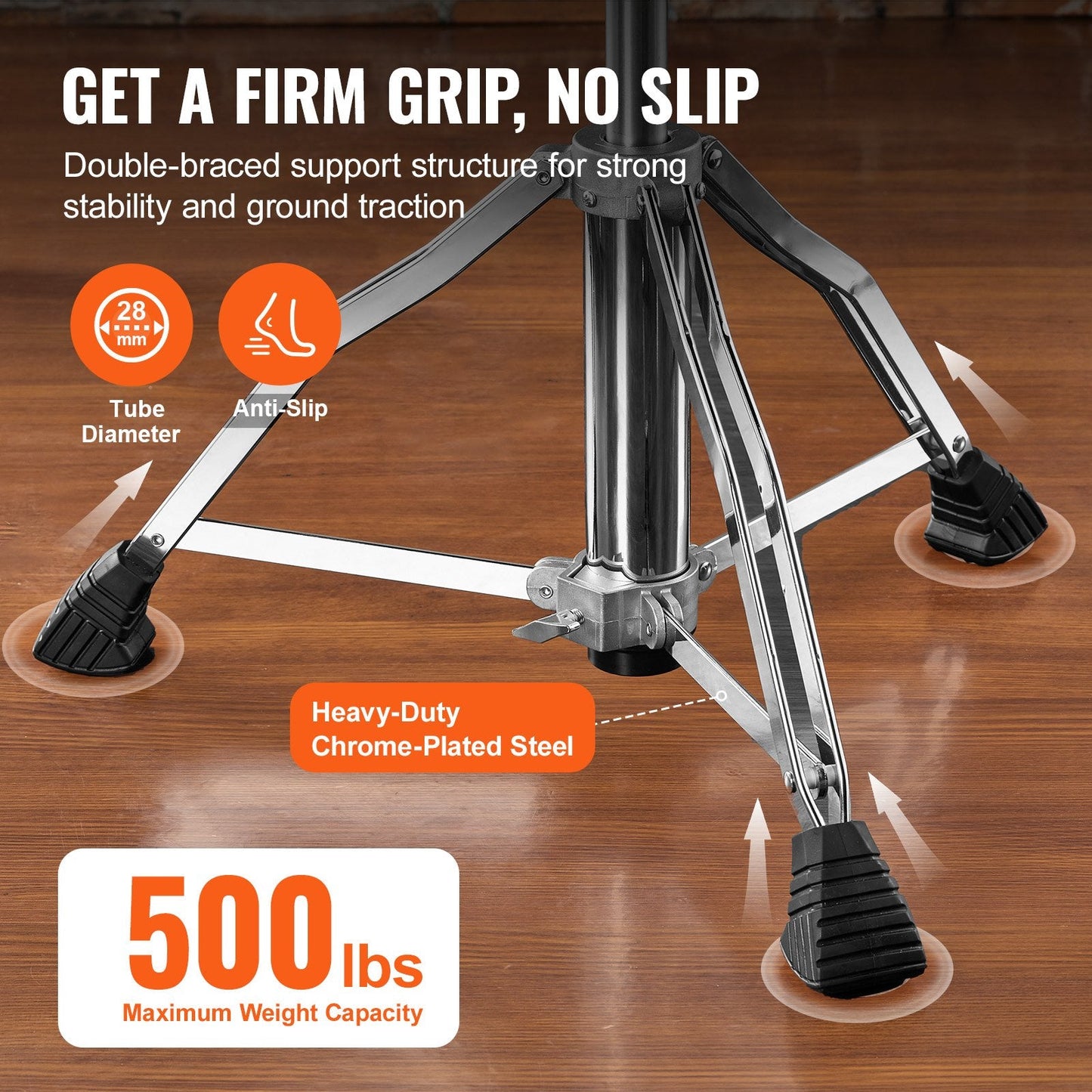 Hydraulic Adjustable Drum Throne, 0.49-0.64m, Padded Seat, 227 kg Capacity